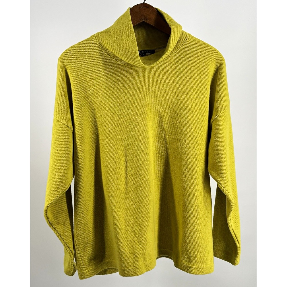 FH Clothing Co. Yellow Solid Tight-Knit Turtleneck Pullover Relaxed Raglan 2